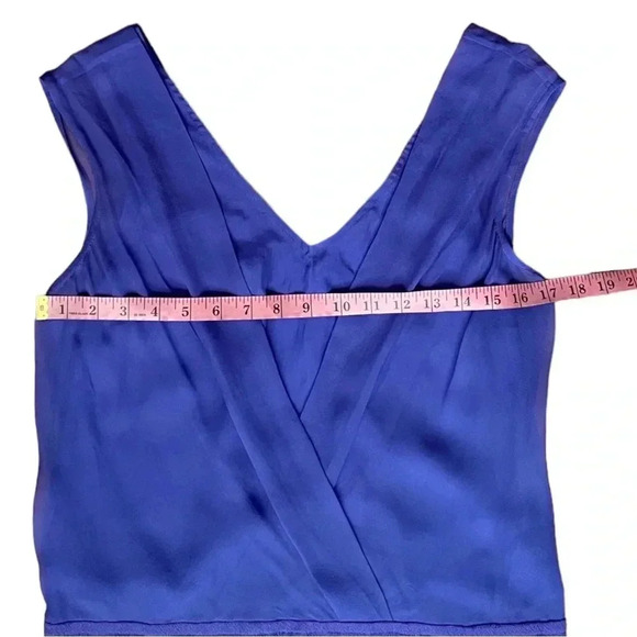 TRACY REESE Anthropologie Blue Sleeveless Silk Chiffon Shift Dress sz S - Picture 5 of 10